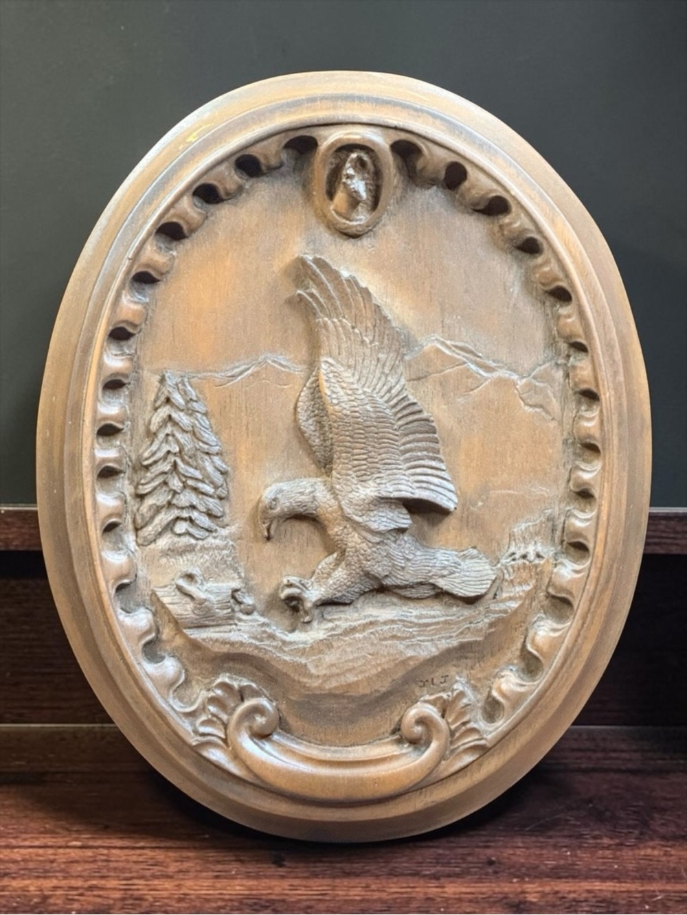 COLORADO CARVINGS LTD. Western Reproduction of Old Wood Carving of Eagle